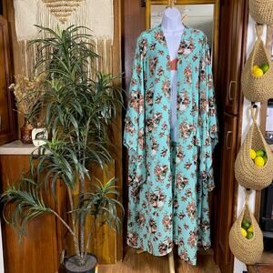 Jennafer Grace Skull Rose Kimono Duster L Handmade Limited Edition Boho Festival